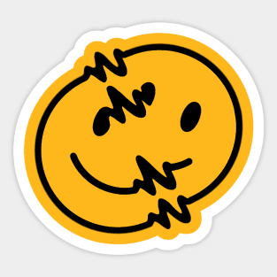 Smiley Face Distorted Sticker